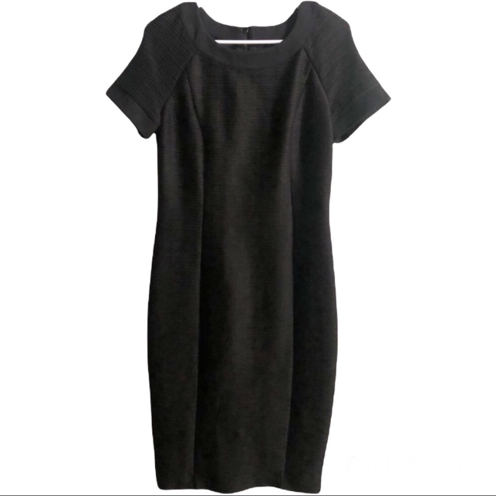 MAEVE Black Ribbed Bodycon Midi Dress